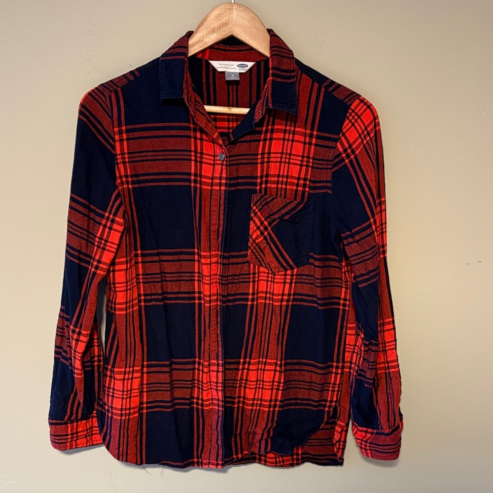 Old Navy Classic Red & Navy Flannel Shirt (M)